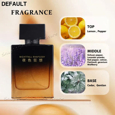 Nightfall Rhapsody Pheromone Men Eau De Parfum Woody Floral Scent Perfume Long-lasting Fragrance Masculine Charm