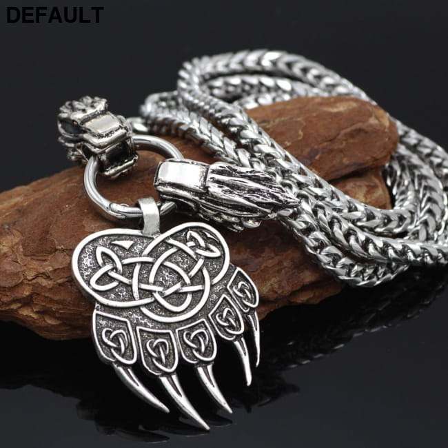 Nordic Viking Guardian Totem Bear Claw Titanium Steel Men’s DOFHQ-60cm / CN Men Necklaces Sterling Silver