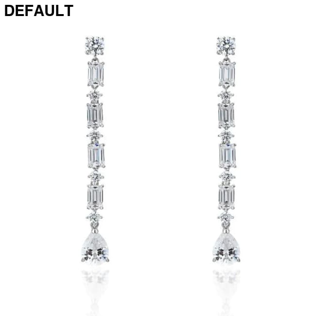 OEVAS 100% 925 Sterling Silver High Carbon Diamond Long Drop Earrings For Women Wedding Engagement Party Fine Jewelry