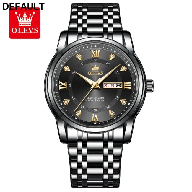 OLEVS 5513 Exclusive Original Quartz Watch for Men Diamond Roman Scale Waterproof Wristwatch Dual Calendar Stainless