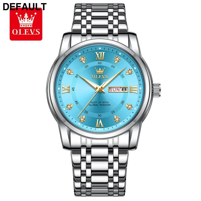 OLEVS 5513 Exclusive Original Quartz Watch for Men Diamond Roman Scale Waterproof Wristwatch Dual Calendar Stainless