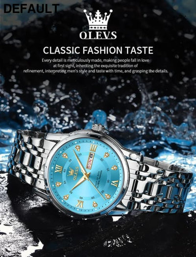 OLEVS 5513 Exclusive Original Quartz Watch for Men Diamond Roman Scale Waterproof Wristwatch Dual Calendar Stainless