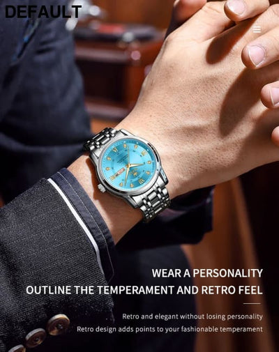 OLEVS 5513 Exclusive Original Quartz Watch for Men Diamond Roman Scale Waterproof Wristwatch Dual Calendar Stainless