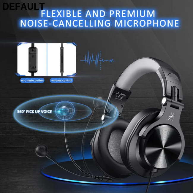 Oneodio Wired Gaming Headset Gamer 3.5mm Over-Ear Black-Gray Headphones Headsets
