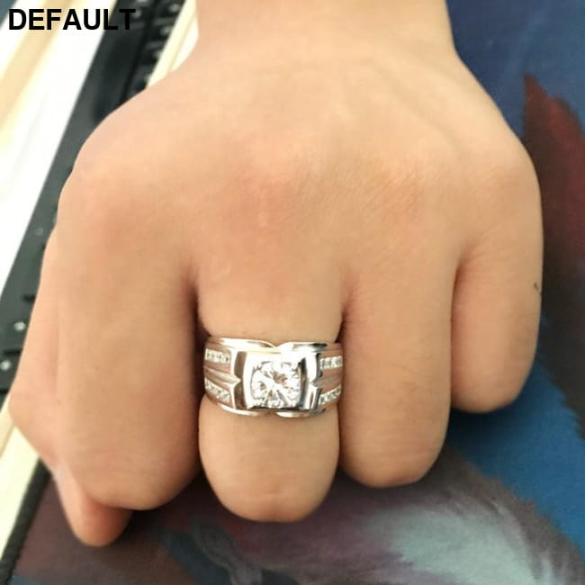 Original Solid 925 Silver Rings For Men Sona 1 Carat Best Selling Products