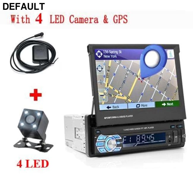 Podofo 1din Car Radio GPS Navigation 7’’ HD Retractable Screen MP5 Player Bluetooth Stereo Mirror Link Autoradio Rear