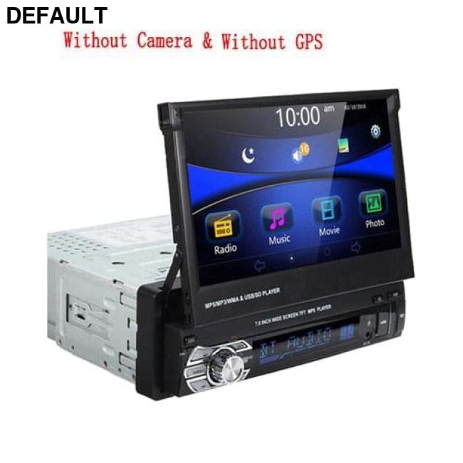 Podofo 1din Car Radio GPS Navigation 7’’ HD Retractable Screen MP5 Player Bluetooth Stereo Mirror Link Autoradio Rear