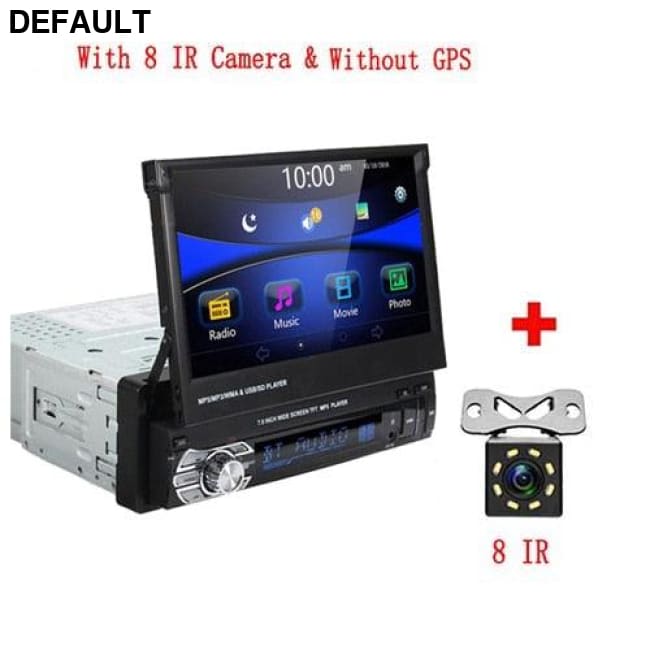 Podofo 1din Car Radio GPS Navigation 7’’ HD Retractable Screen MP5 Player Bluetooth Stereo Mirror Link Autoradio Rear