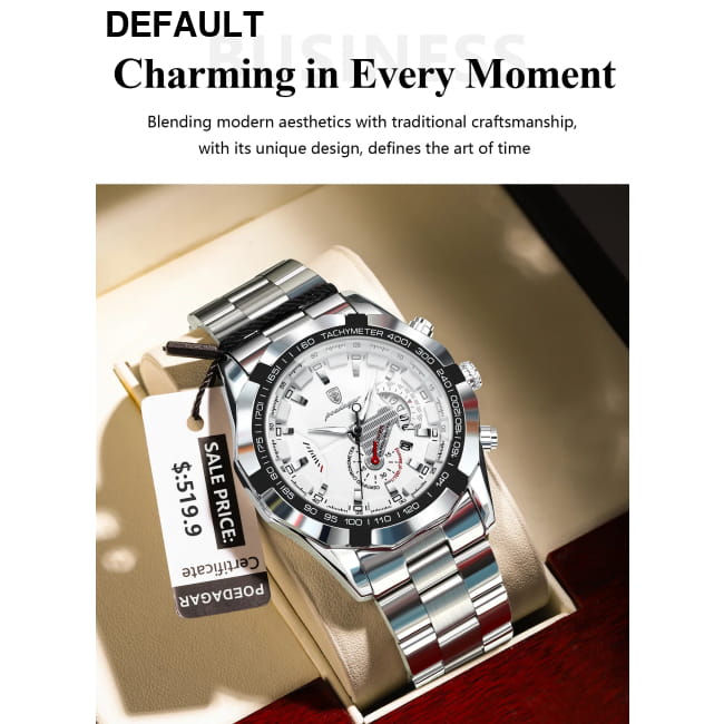 POEDAGAR Business Military Men Clock Waterproof Luminous Quartz Watches Best Selling Products