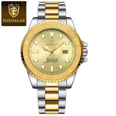 POEDAGAR Luxury Business Men Watch Waterproof Luminous Date Stainless Steel Men’s Watches Military High Quality Quartz