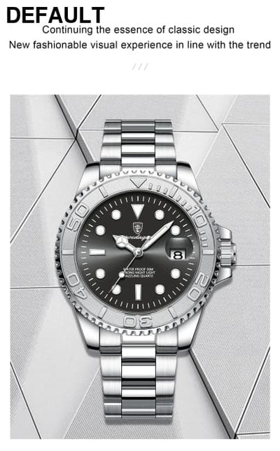 POEDAGAR Luxury Business Men Watch Waterproof Luminous Date Stainless Steel Men’s Watches Military High Quality Quartz