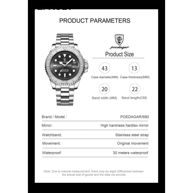POEDAGAR Luxury Business Men Watch Waterproof Luminous Date Quartz Watches Best Selling Products