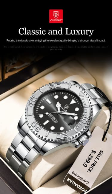 POEDAGAR Luxury Business Men Watch Waterproof Luminous Date Stainless Steel Men’s Watches Military High Quality Quartz