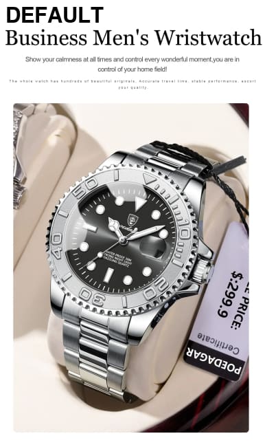POEDAGAR Luxury Business Men Watch Waterproof Luminous Date Stainless Steel Men’s Watches Military High Quality Quartz