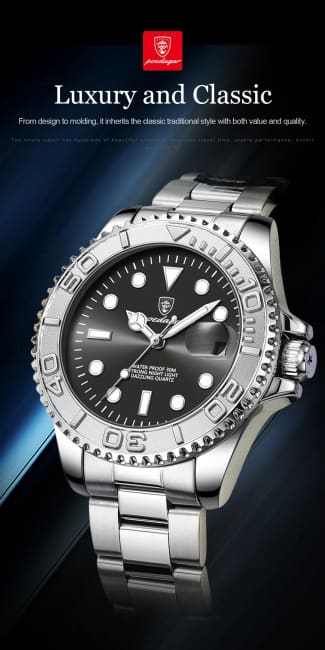 POEDAGAR Luxury Business Men Watch Waterproof Luminous Date Stainless Steel Men’s Watches Military High Quality Quartz