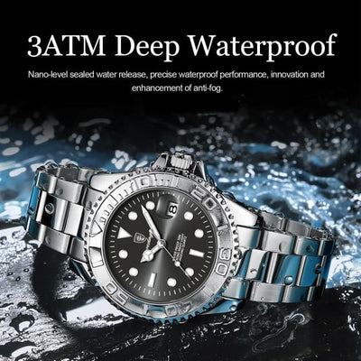POEDAGAR Luxury Business Men Watch Waterproof Luminous Date Stainless Steel Men’s Watches Military High Quality Quartz