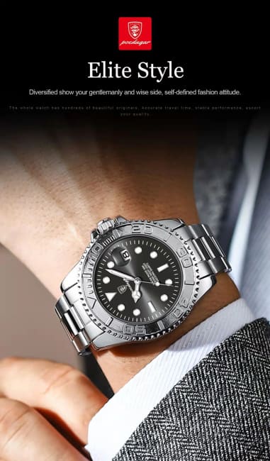 POEDAGAR Luxury Business Men Watch Waterproof Luminous Date Stainless Steel Men’s Watches Military High Quality Quartz