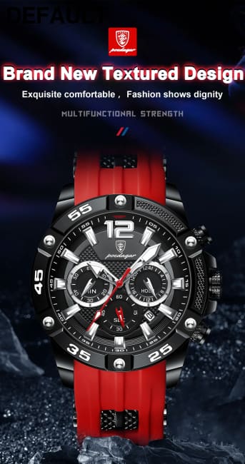 POEDAGAR Luxury Man Wristwatch Sport Chronograph Waterproof Luminous Date Watches for Men Casual Quartz Silicone Watch