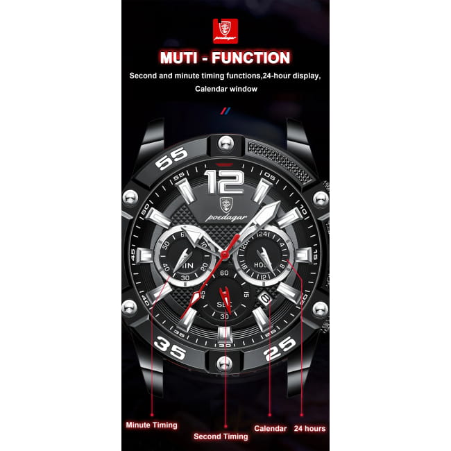 POEDAGAR Luxury Man Wristwatch Sport Chronograph Waterproof Men Quartz Watches Best Selling Products
