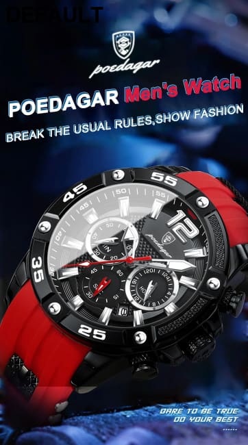 POEDAGAR Luxury Man Wristwatch Sport Chronograph Waterproof Luminous Date Watches for Men Casual Quartz Silicone Watch