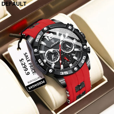 POEDAGAR Luxury Man Wristwatch Sport Chronograph Waterproof Luminous Date Watches for Men Casual Quartz Silicone Watch