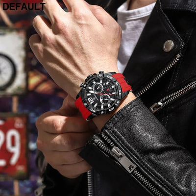 POEDAGAR Luxury Man Wristwatch Sport Chronograph Waterproof Luminous Date Watches for Men Casual Quartz Silicone Watch
