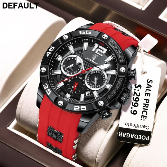 POEDAGAR Luxury Man Wristwatch Sport Chronograph Waterproof Luminous Date Watches for Men Casual Quartz Silicone Watch