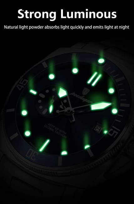 POEDAGAR Luxury Sports Man Wristwatch Luminous Waterproof Date Watch For Men Business Stainless Steel Quartz Men’s