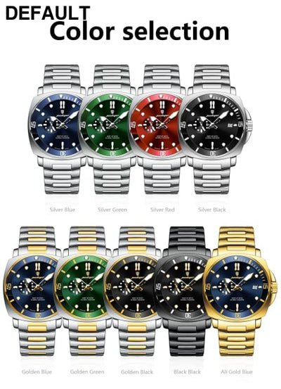 POEDAGAR Luxury Sports Man Wristwatch Luminous Waterproof Date Watch For Men Business Stainless Steel Quartz Men’s