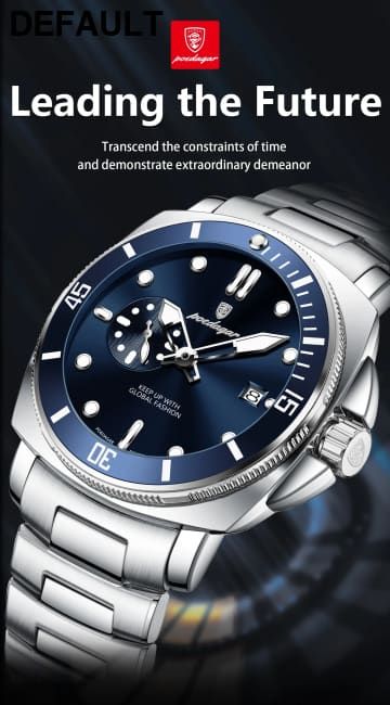 POEDAGAR Luxury Sports Man Wristwatch Luminous Waterproof Date Watch For Men Business Stainless Steel Quartz Men’s