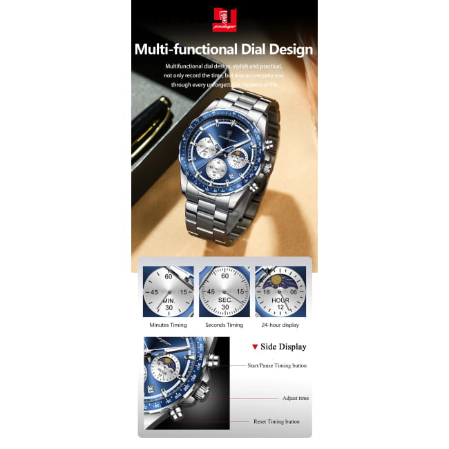 POEDAGAR Original Men Clock Sports Waterproof Luminous Sport Watches