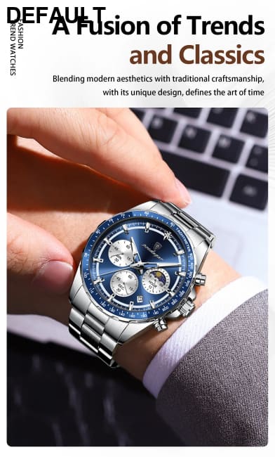 POEDAGAR Original Men Clock Sports Waterproof Luminous Chronograph Date Watch For Man Stainless Steel Quartz Men’s