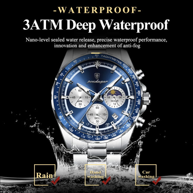 POEDAGAR Original Men Clock Sports Waterproof Luminous Sport Watches