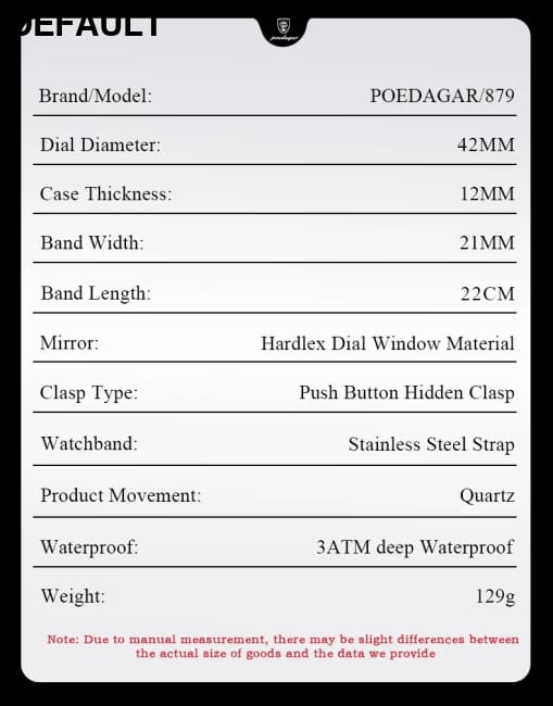 POEDAGAR Original Men Clock Sports Waterproof Luminous Chronograph Date Watch For Man Stainless Steel Quartz Men’s