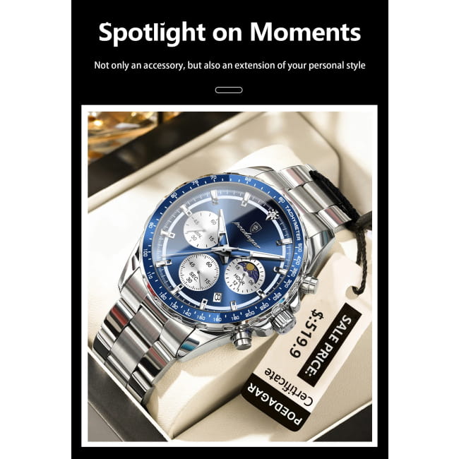 POEDAGAR Original Men Clock Sports Waterproof Luminous Sport Watches