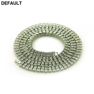 Popular Men’s Hip-hop Double Row Diamond Alloy Chain Full Length Necklace Sold By European And American Fashion