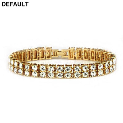 Popular Men’s Hip-hop Double Row Diamond Alloy Chain Full Length Necklace Sold By European And American Fashion