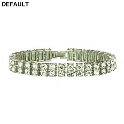 Popular Men’s Hip-hop Double Row Diamond Alloy Chain Full Length Necklace Sold By European And American Fashion