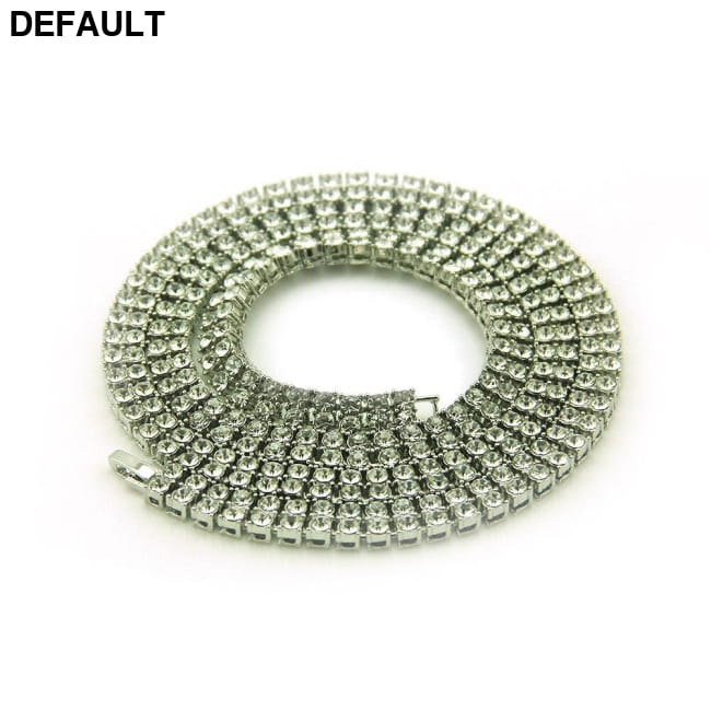 Popular Men’s Hip-hop Double Row Diamond Alloy Chain Full Men Necklaces