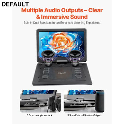 Portable 15.6 Inch HD Swivel Display Screen for DVD Player with 4.5-5 H Built-in Battery CD & VCD Conpatible inch dvd