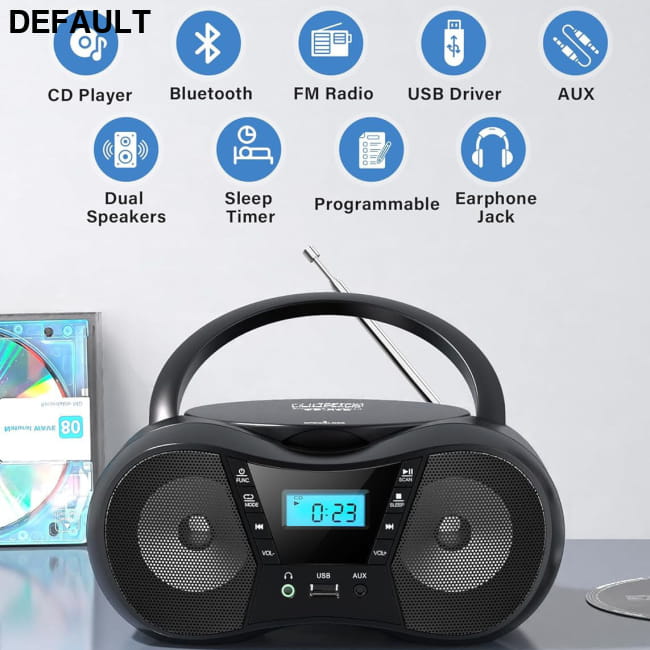Portable CD Player Bluetooth Black / US Players Electronics
