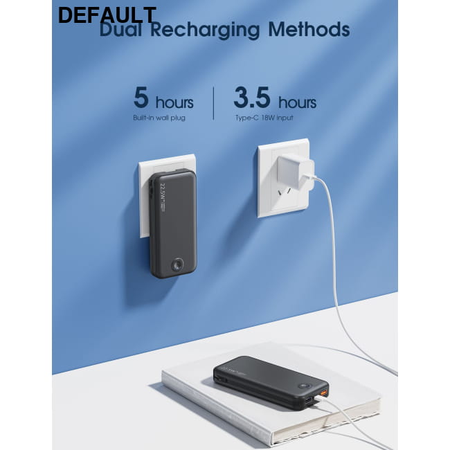 Portable Charger Power Bank 12000mAh with Built-in Wall Black Best Selling Products