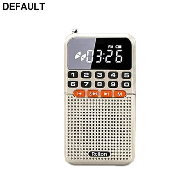 Portable FM Mini Radio Dual Antenna Pocket Receiver Bluetooth 5.0 Speaker TF Card Music Player with LED Flashlight