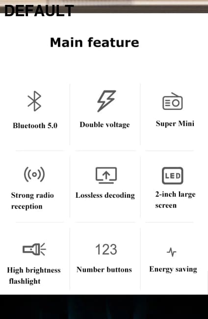 Portable FM Mini Radio Dual Antenna Pocket Receiver Bluetooth 5.0 Speaker TF Card Music Player with LED Flashlight