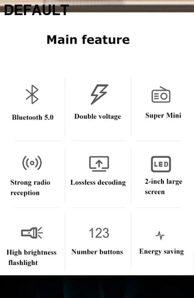 Portable FM Mini Radio Dual Antenna Pocket Receiver Bluetooth 5.0 Speaker TF Card Music Player with LED Flashlight