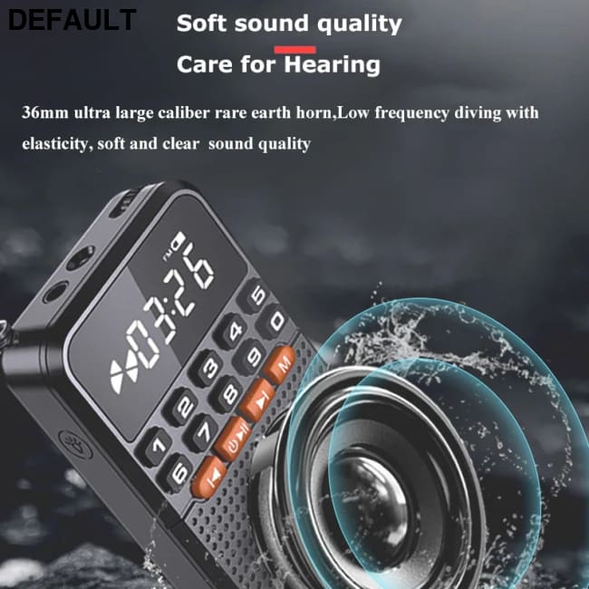 Portable FM Mini Radio Dual Antenna Pocket Receiver Bluetooth 5.0 Speaker TF Card Music Player with LED Flashlight