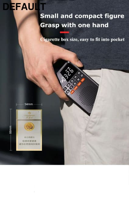 Portable FM Mini Radio Dual Antenna Pocket Receiver Bluetooth 5.0 Speaker TF Card Music Player with LED Flashlight