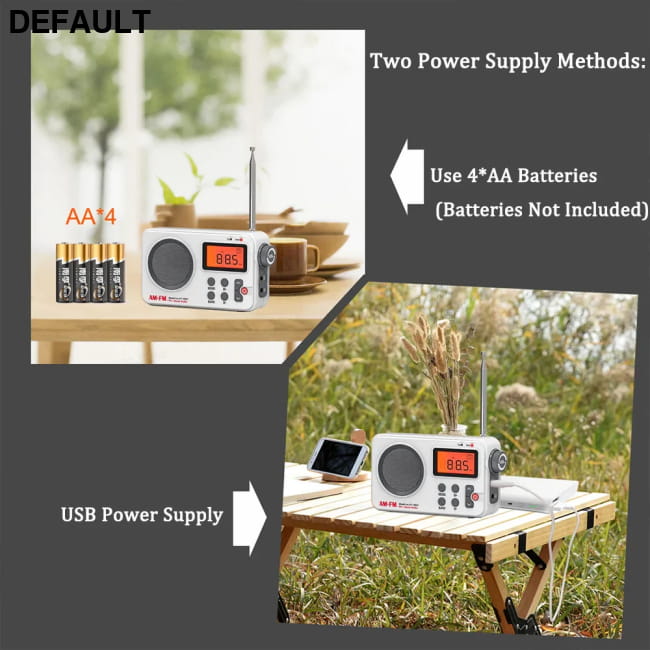 Portable Radio AM FM Audio Receiver Stable Signal WHITE / CHINA Radios AM/FM
