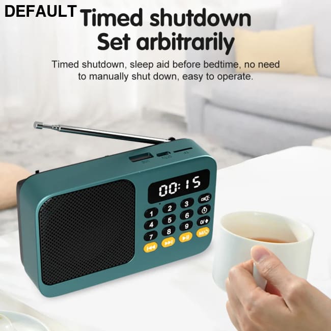 Portable Radio Music Player Handheld Rechargeable Digital FM USB TF MP3 Speaker Devices Supplies With LED Display Green