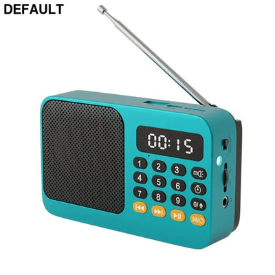 Portable Radio Music Player Handheld Rechargeable Digital FM USB TF MP3 Speaker Devices Supplies With LED Display Green